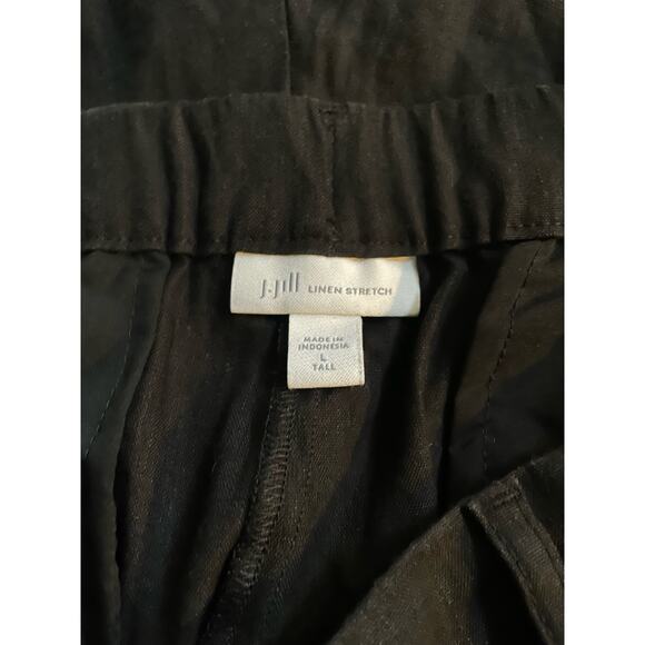 J Jill Pants Modern Linen Stretch Slit Hem Slim Sz L Tall Pullon Pocket Comfort - Picture 3 of 9